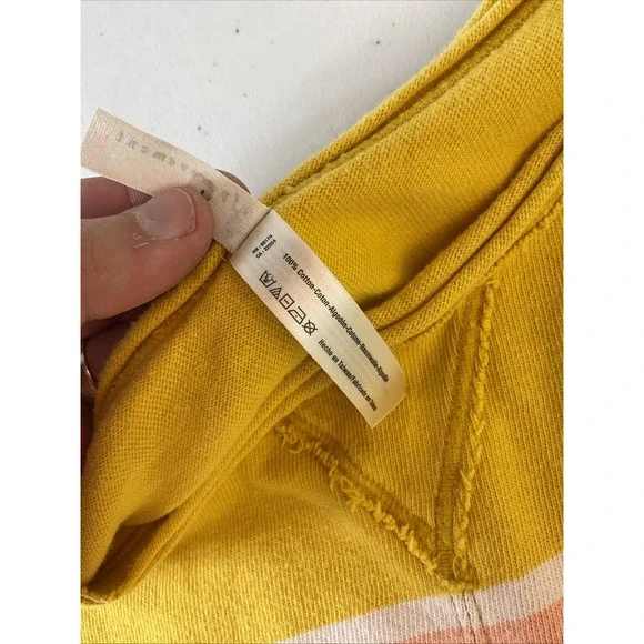 Free‎ People Movement FP Sweatshirt Women S Striped Cropped Raw Hem Boxy Casual - Picture 4 of 7